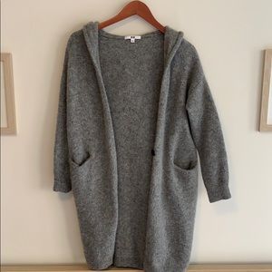 Gray Women Knitted Coat/Cardigan UNIQLO